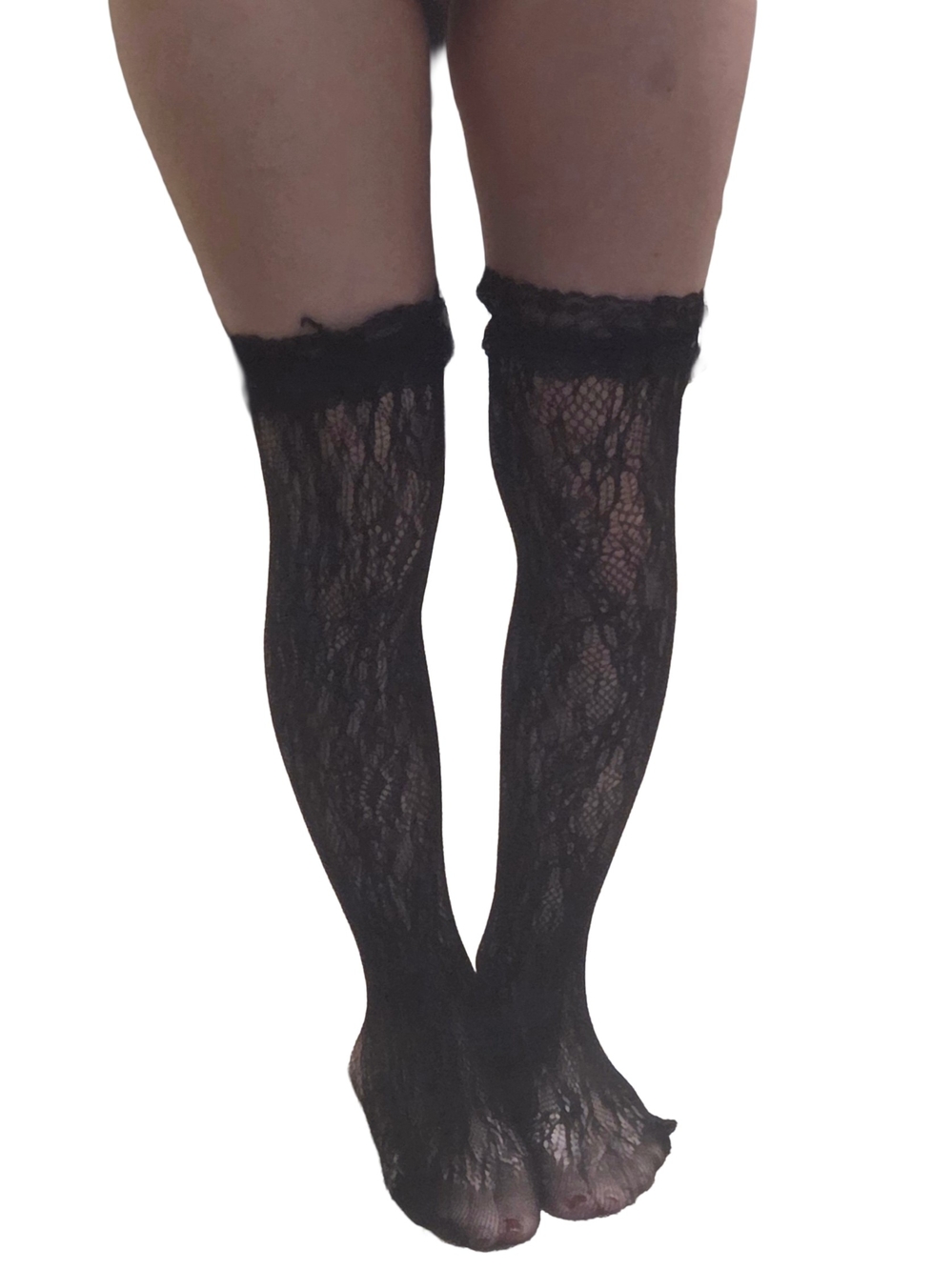 Black Over the Knee Lace Stockings